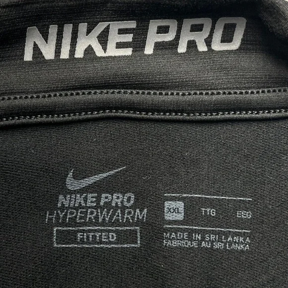 Nike Pro Hyperwarm Fitted Mens XXL Black Quarter Zip Long Sleeve Top 922442-010